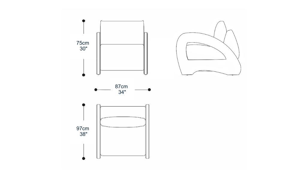 Image of the main dimensions of the product
